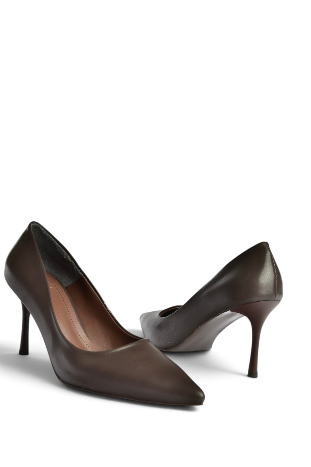 Z676050009 Kahverengi İnce Topuklu Kadın Stiletto Ayakkabı