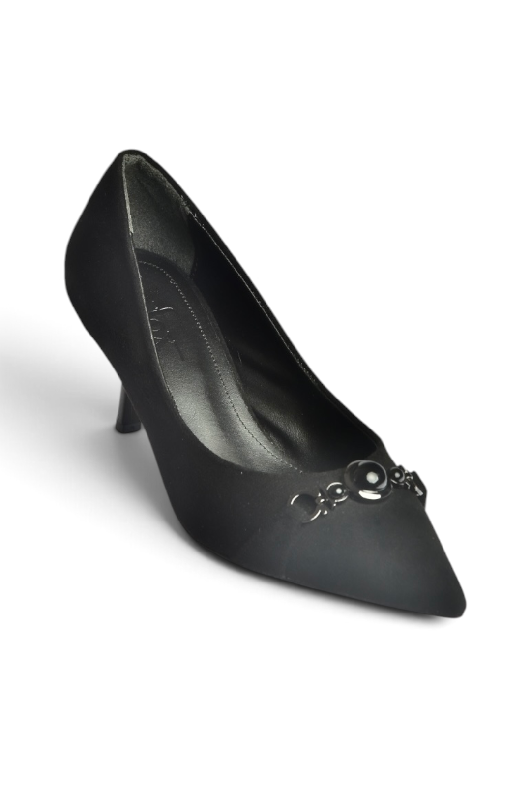Z676070102 Siyah Süet İnce Topuklu Kadın Stiletto Ayakkabı
