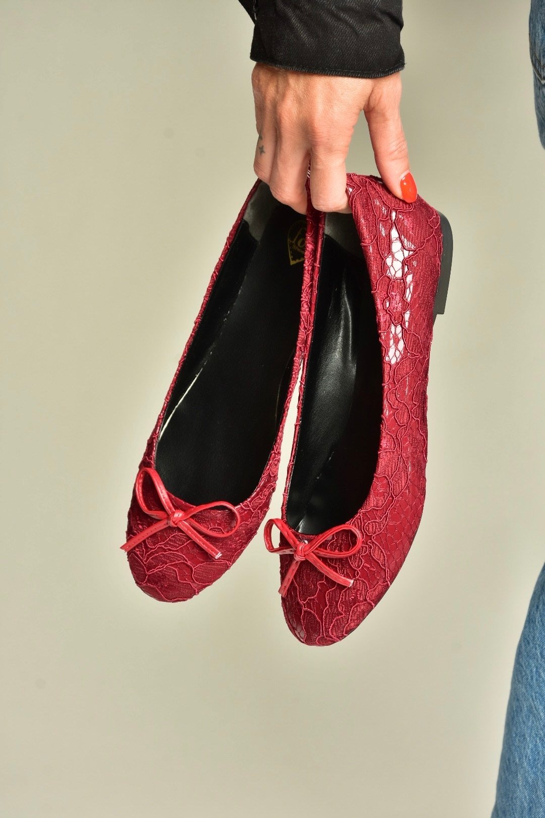 Z726243404 Bordo Kumaş Kadın Babet