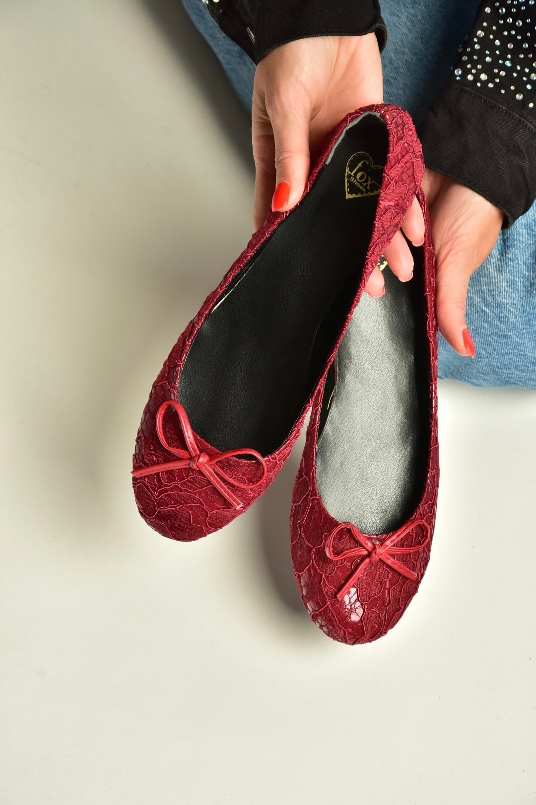 Z726243404 Bordo Kumaş Kadın Babet