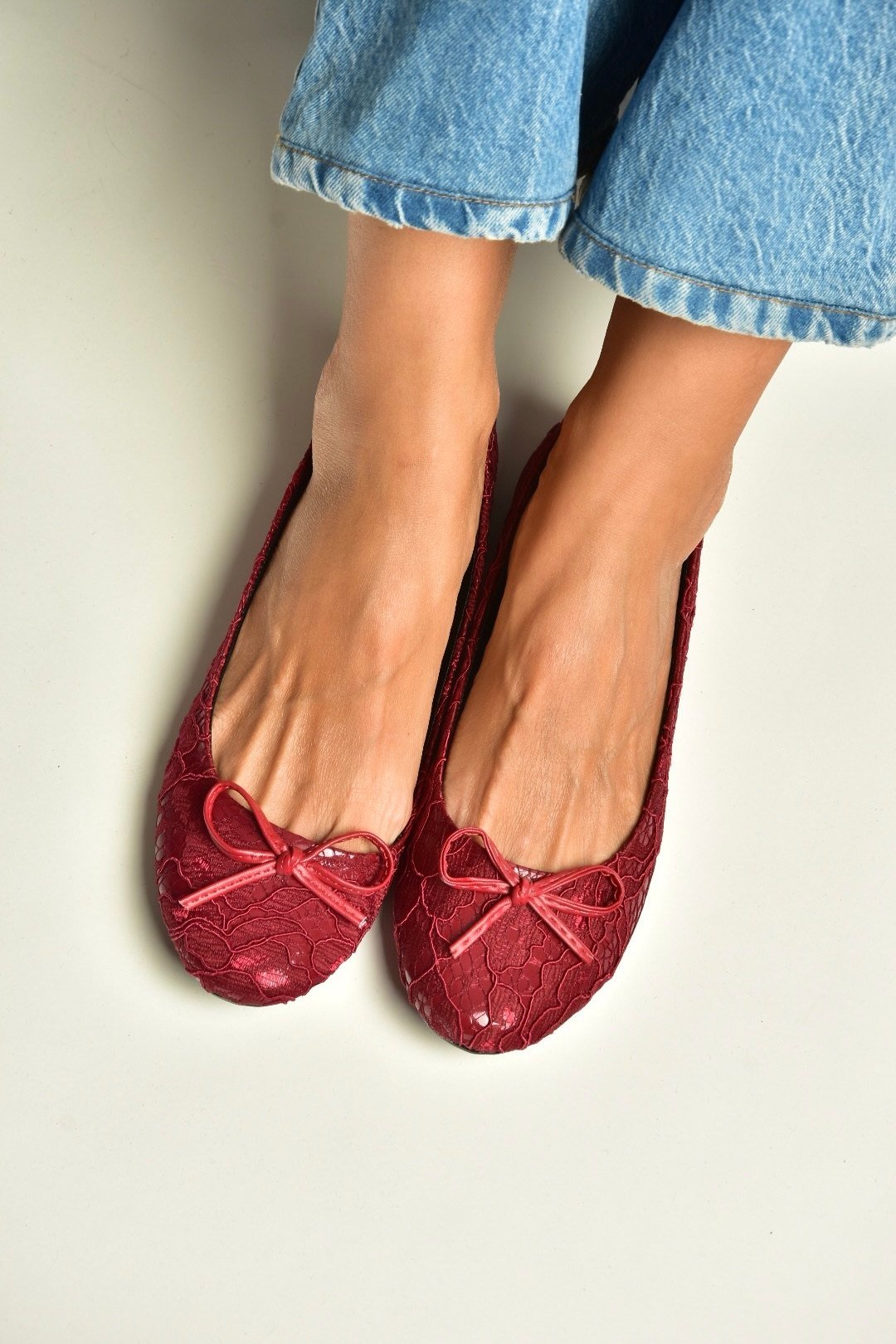 Z726243404 Bordo Kumaş Kadın Babet