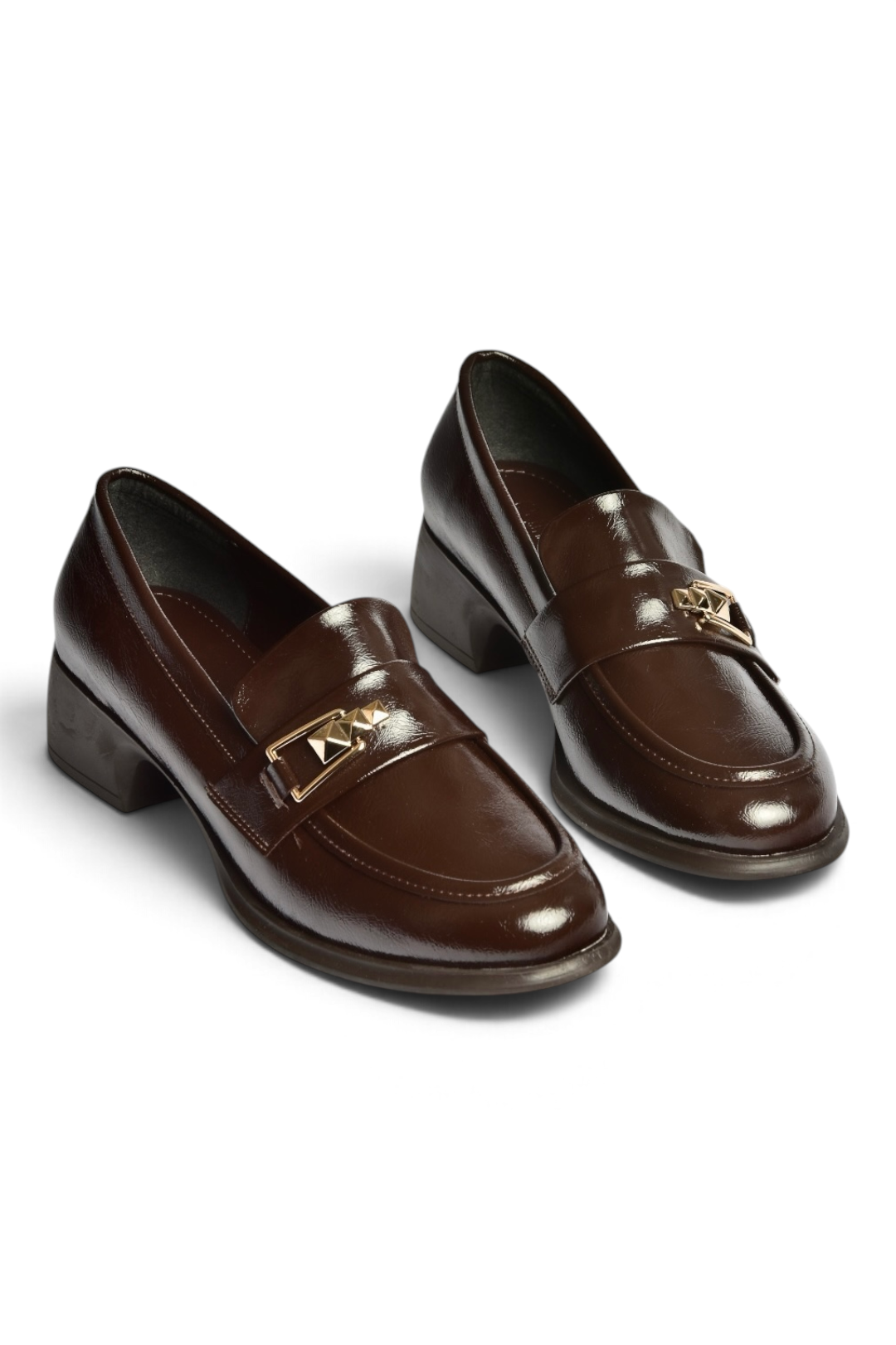 Z820106460 Kahverengi Rustik Kalın Topuklu Loafer Ayakkabı