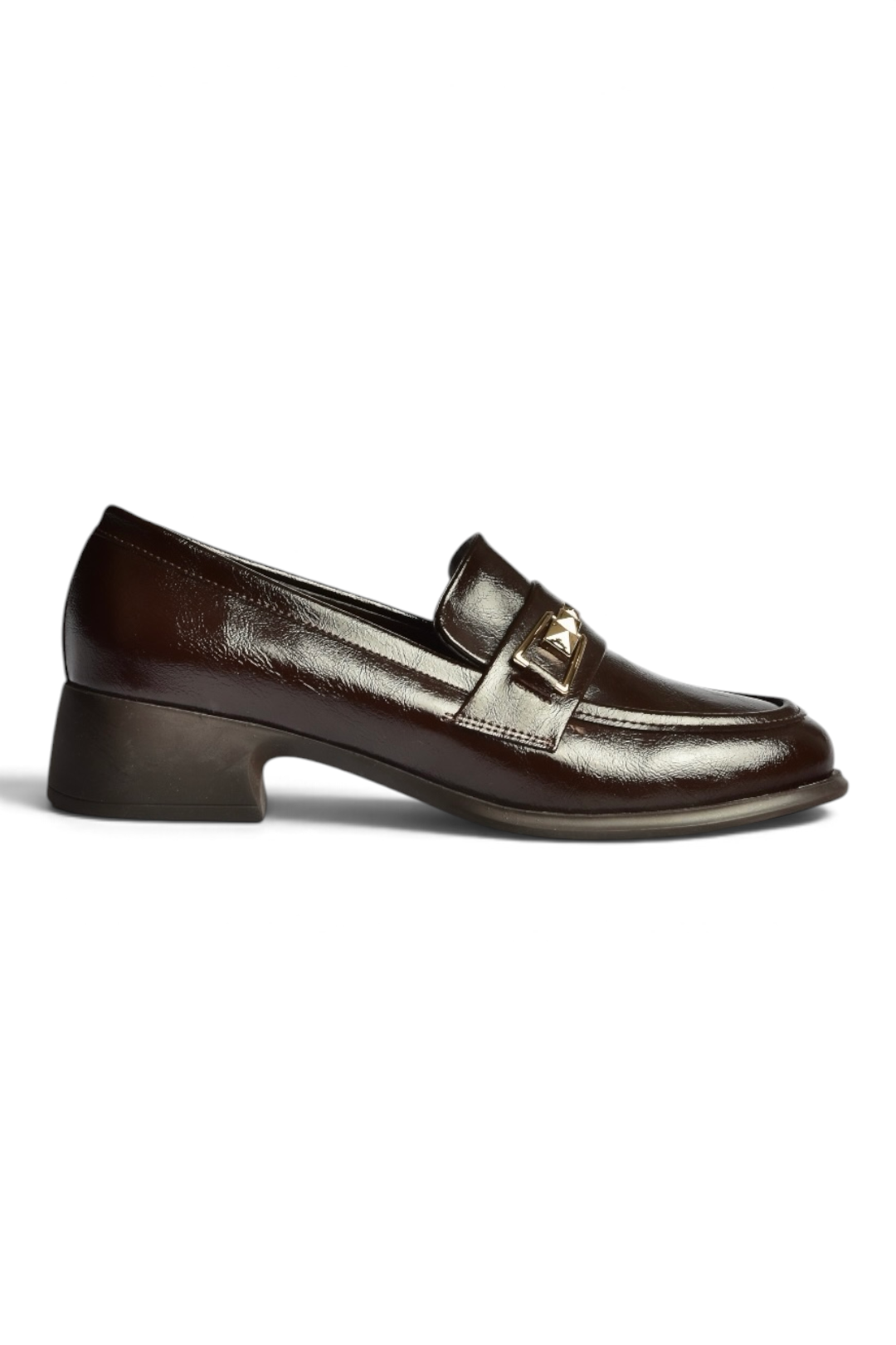 Z820106460 Kahverengi Rustik Kalın Topuklu Loafer Ayakkabı