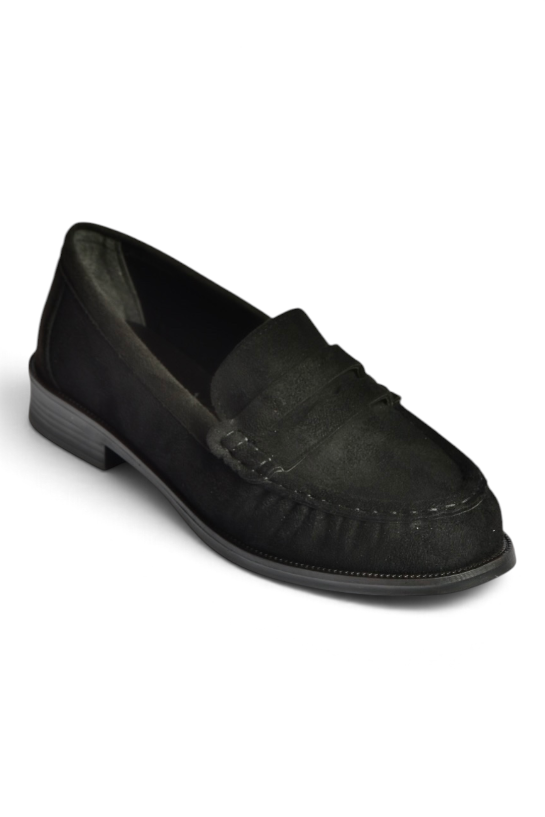 Z820221002 Siyah Süet Kadın Loafer Ayakkabı