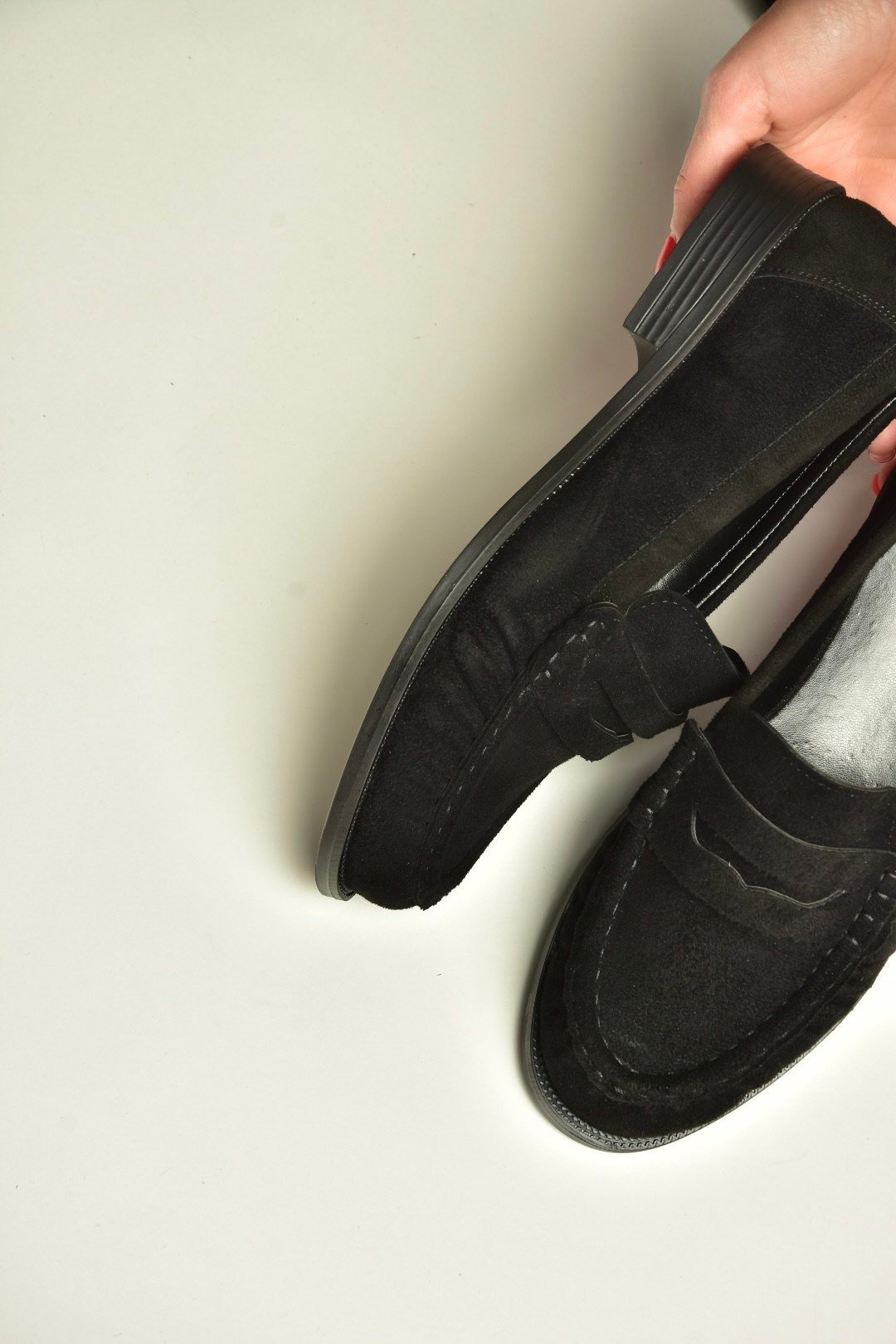 Z820221002 Siyah Süet Kadın Loafer Ayakkabı