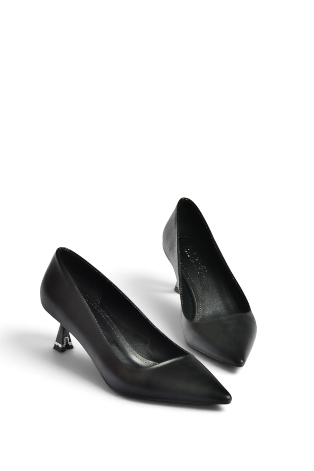Z820592109 Siyah Alçak Topuklu Kadın Stiletto Ayakkabı