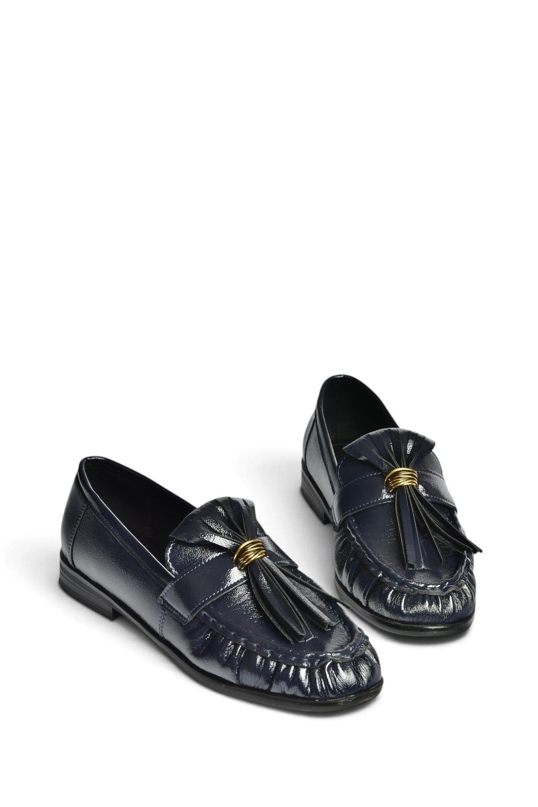 Z820617208 Lacivert Püskül Detaylı Rugan Loafer Ayakkabı