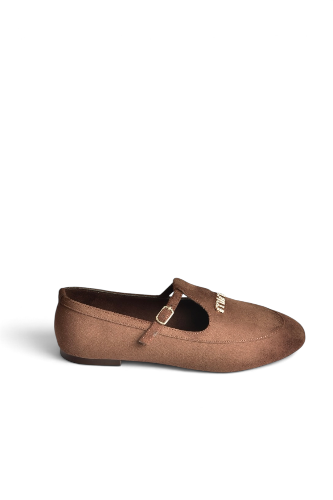 Z820770502 Kahverengi Süet T-Bantlı Mary Jane Babet