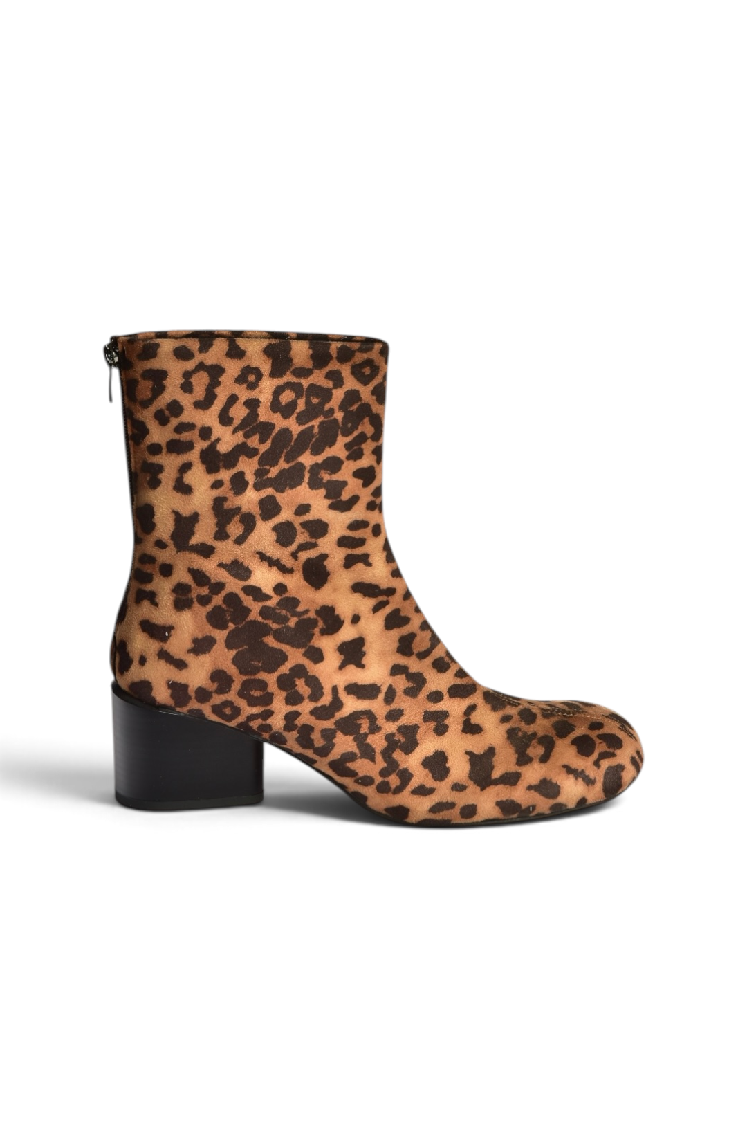 Z920234002 Leopar Süet Kalın Topuklu Kadın Bot