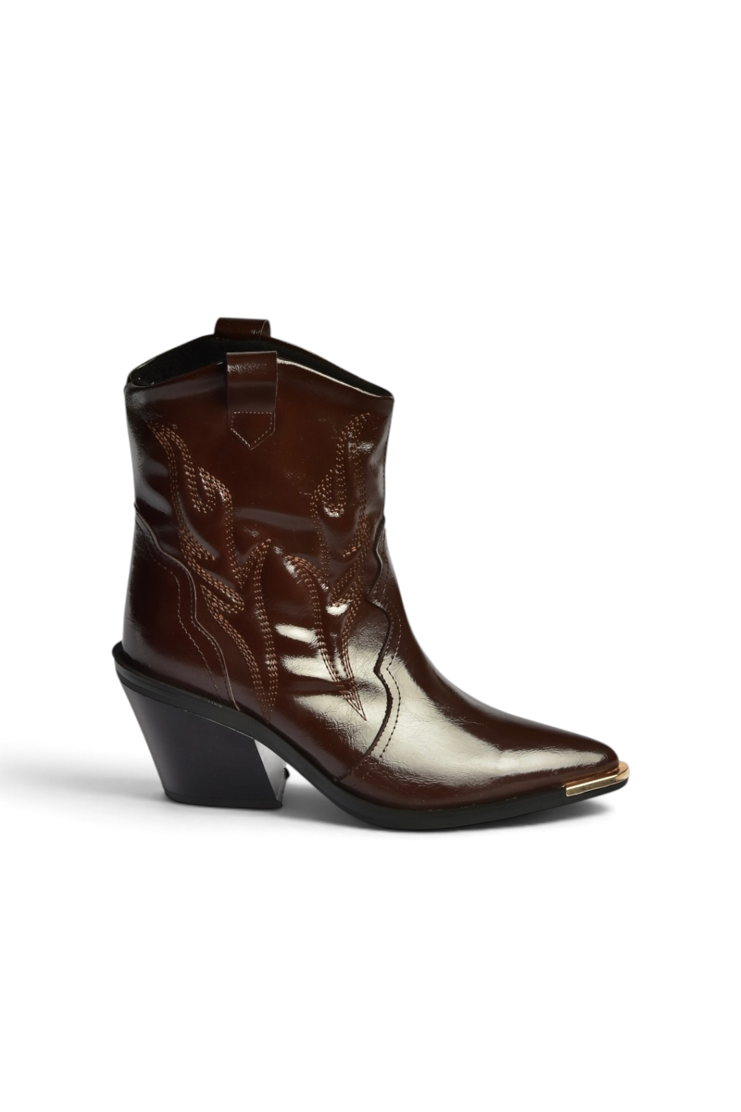 Z920241160 Kahverengi Rustik Kalın Topuklu Kovboy Model Western Kadın Bot