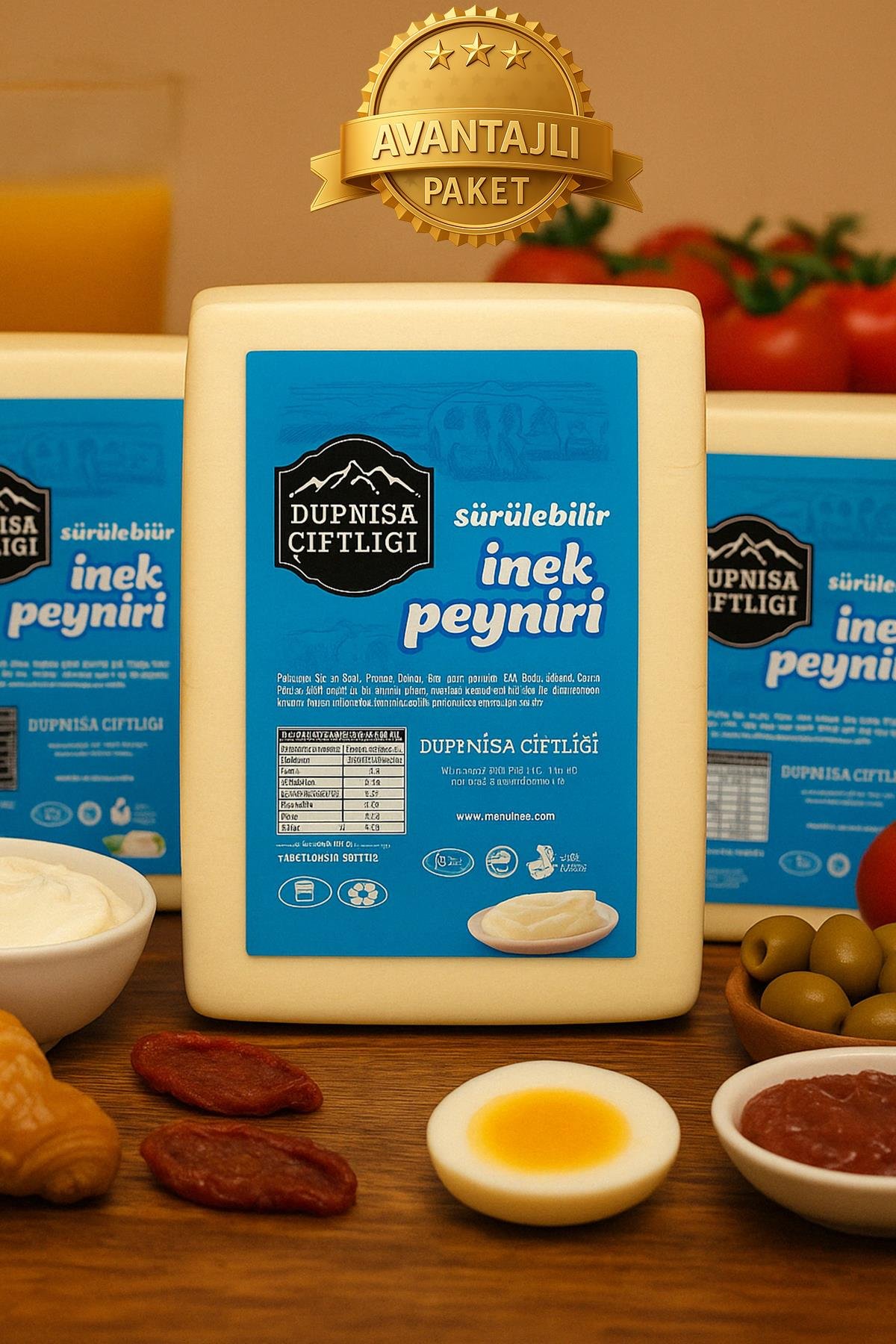 Avantajlı PaketlerDupnisa ÇiftliğiSürülebilir İnek Peyniri 3kg