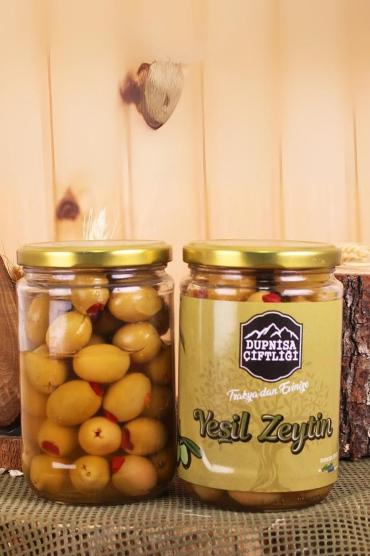 Zeytin ve ZeytinyağlarıDupnisa ÇiftliğiBiber Dolgulu Yeşil Zeytin 400g