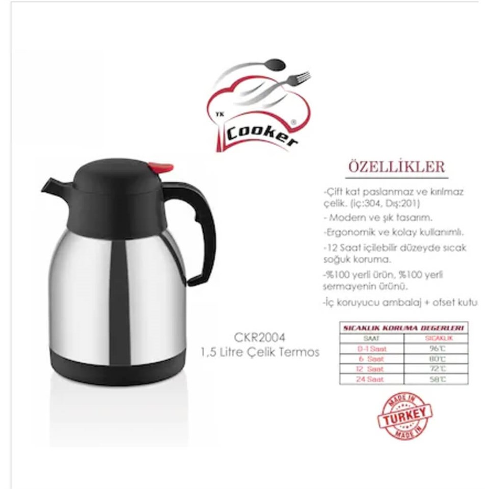 1,5 LT.ÇELİK TERMOS