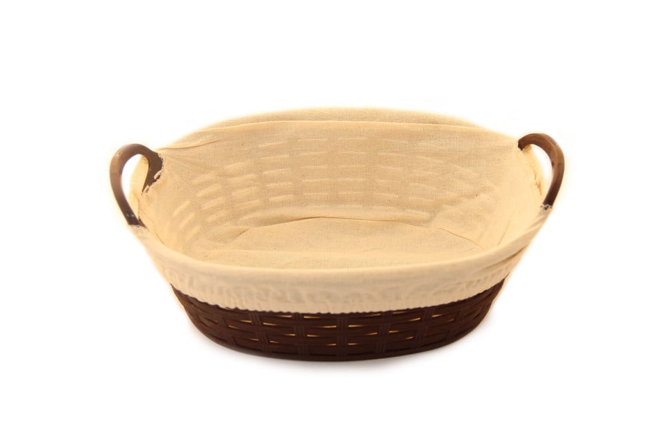 Hasır Desenli Ekmek Sepeti Oval  28 CM Bez Kaplamalı 200*280*95H/mm