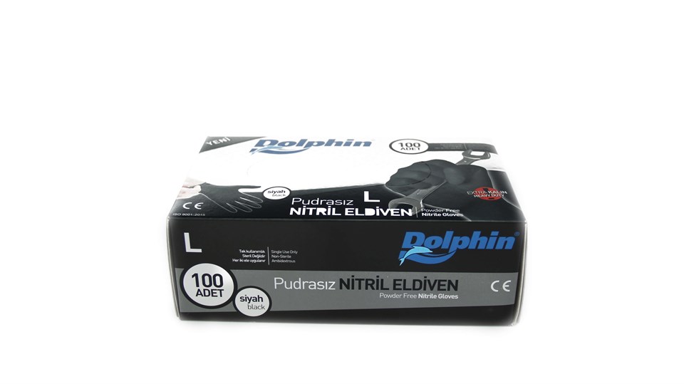 LATEKS PUDRASIZ ELDİVEN NİTRİL SİYAH L