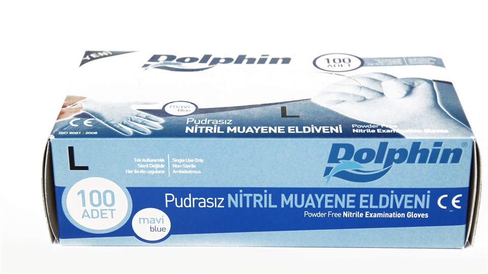 LATEKS PUDRASIZ MAVİ ELDİVEN NİTRİL L