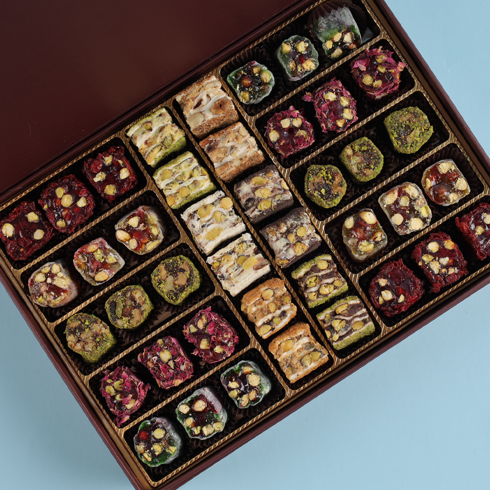 Şerit Baklava Lokum Bordo Kitapçık Kutu