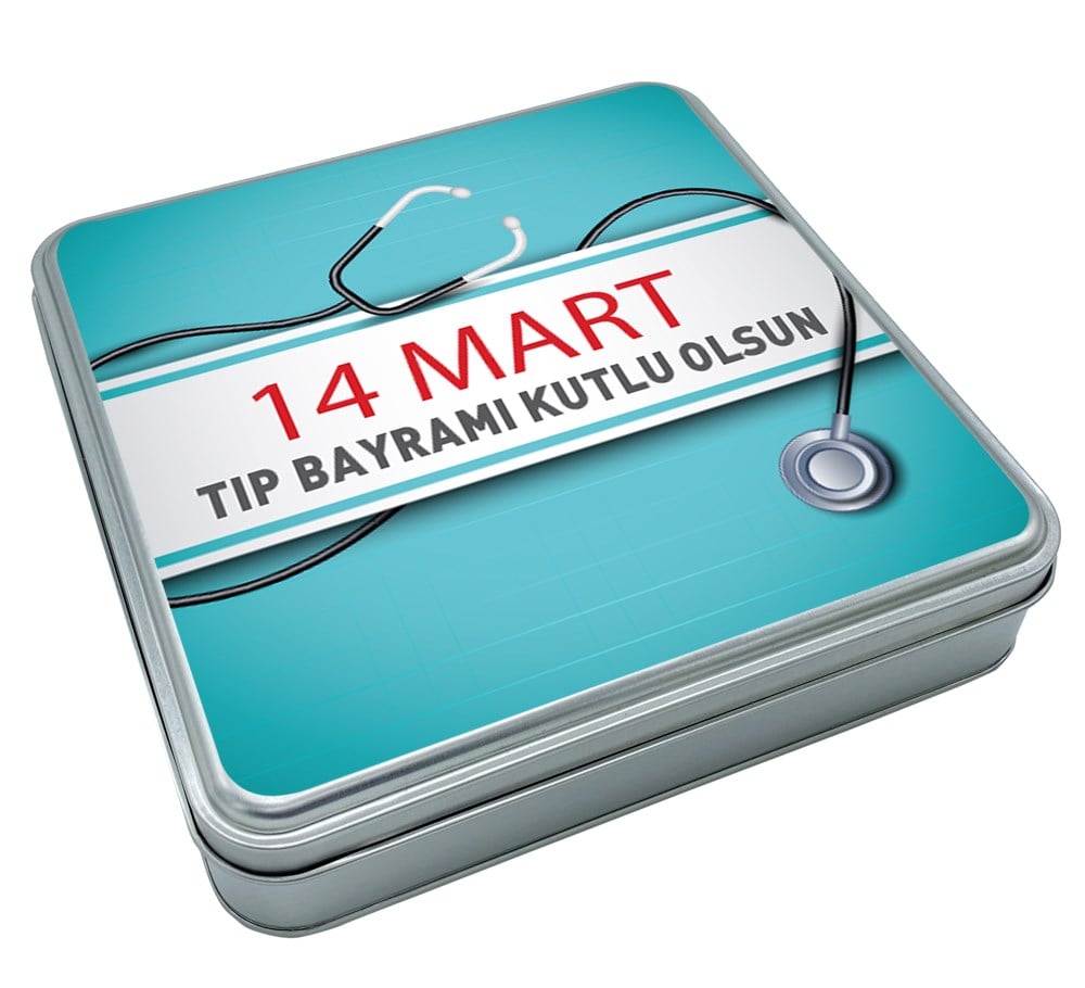 14 Mart Tıp Bayramı Madlen Çikolata (Metal Kutu)