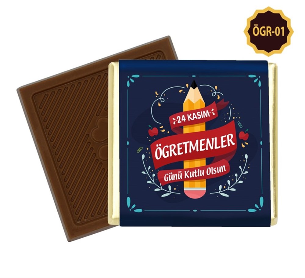 24 Kasım Öğretmenler Günü Özel Hediyelik Kutu Çikolata Madlen Çikolata (48 Adet)