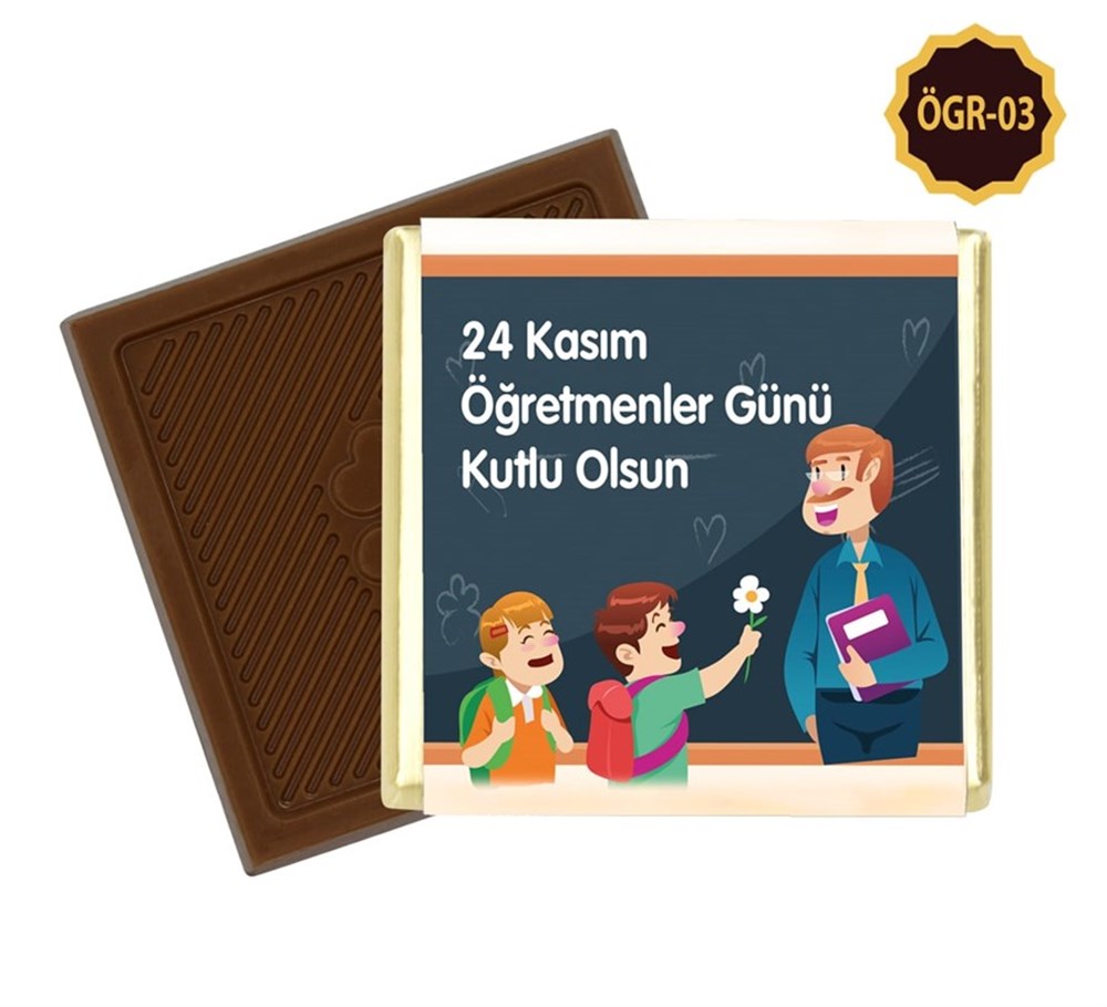 24 Kasım Öğretmenler Günü Özel Hediyelik Kutu Çikolata Madlen Çikolata (72 Adet)