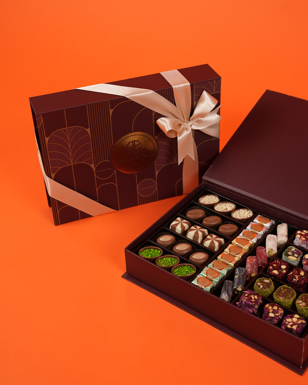 Adnan Efendi Çikolata & Lokum Hediye Bordo Kitapçık Kutusu