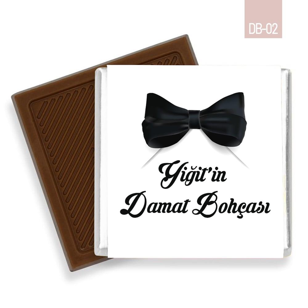 32 Adetli Papyon Desenli Damat Bohçası Metal Kutu Madlen Çikolata