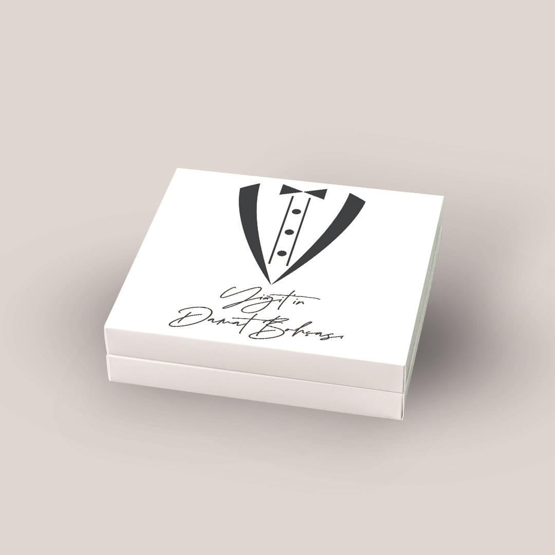 32 Adet Madlen Damat Bohçası Çikolatası Smokin Desenli