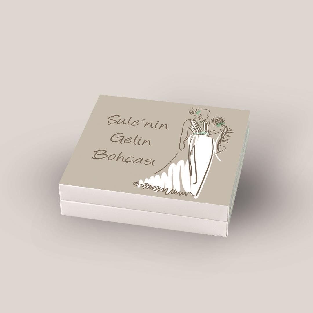 32 Adet Madlen Gelin Bohçası Çikolatası Gelin Siluet Desenli 