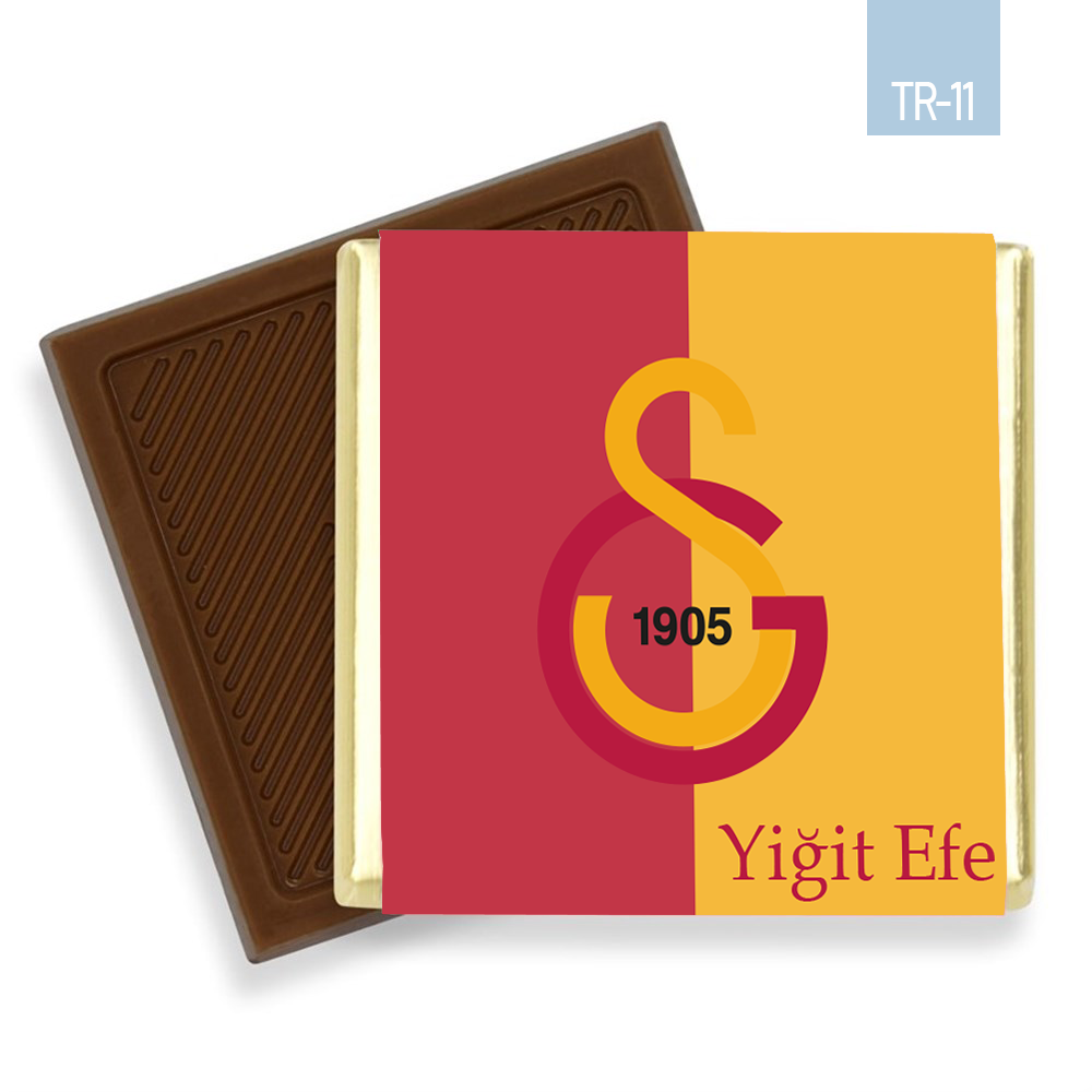 Sarı Kırmızı Galatasaray Amblem Desenli Taraftar Bebek Çikolatası (100 Adet)