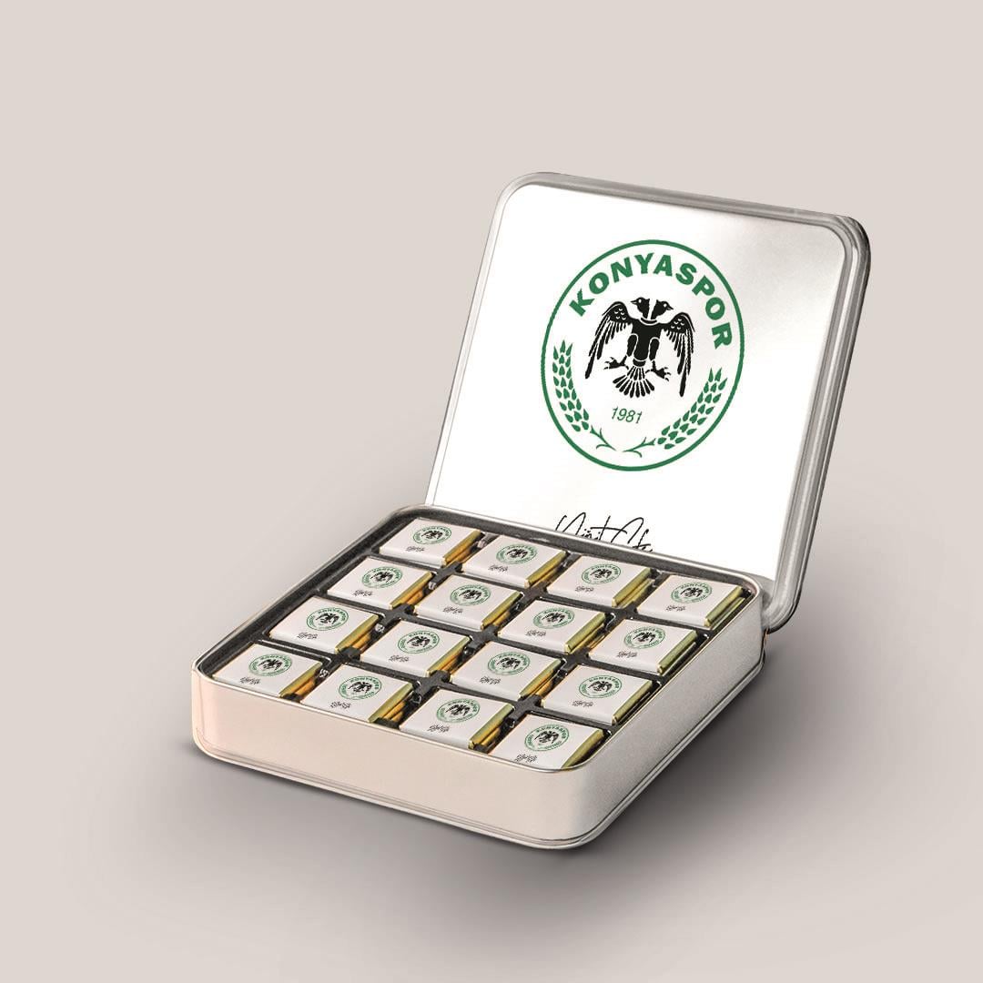 32 Adetli Konyaspor Amblem Desenli Taraftar Bebek Metal Kutu Madlen