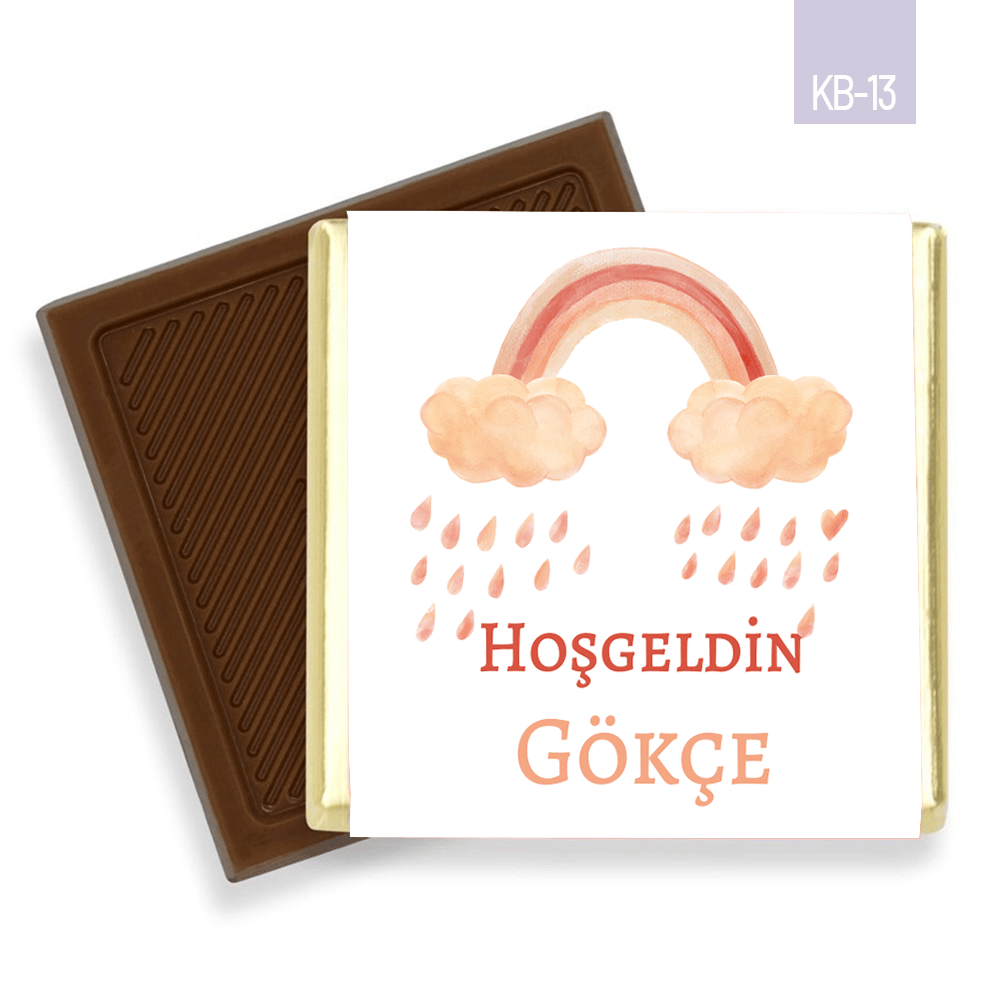 32 Adetli Madlen Kız Bebek Çikolatası Gökkuşağı Desenli