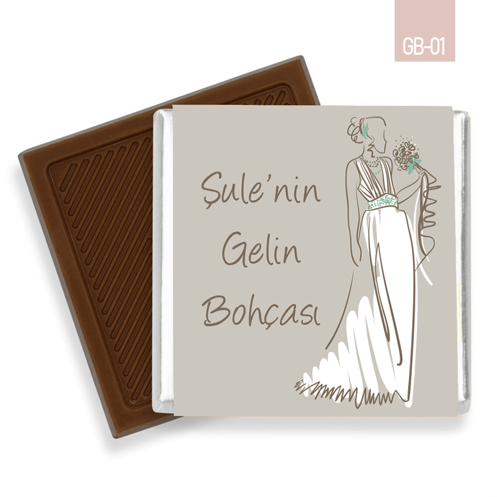 32 Adetli Gelin Siluet Desenli Gelin Bohçası Metal Kutu Madlen Çikolata