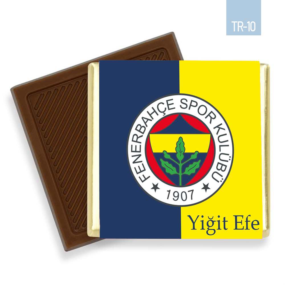 Sarı Lacivert Fenerbahçe Amblem Desenli Taraftar Bebek Çikolatası (100 Adet)