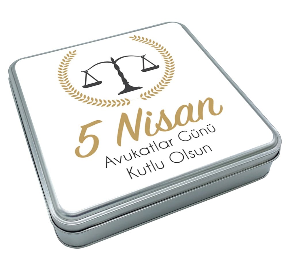 Avukatlar Günü Terazi Tasarımlı Special Çikolata Metal Kutu
