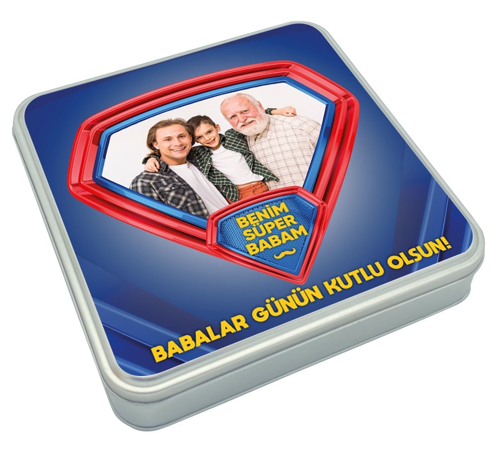Babalar Günü Hediyesi Fotoğraf Baskılı Çifte Kavrulmuş Lokum & Draje