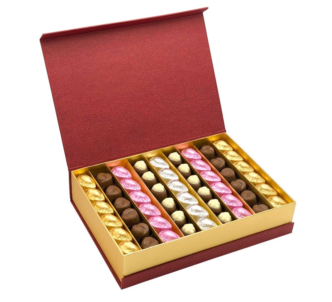 Bordo Hediyelik Kutulu Karışık Yaldızlı ve Special Çikolata - 8682874010389
