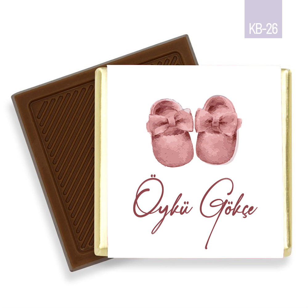 Bebek Ayakkabı Desenli Kız Bebek Çikolatası (100 Adet)