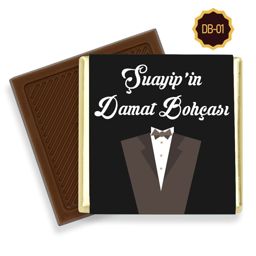 Damatlık Desenli Damat Bohçası Çikolatası (100 Adet)