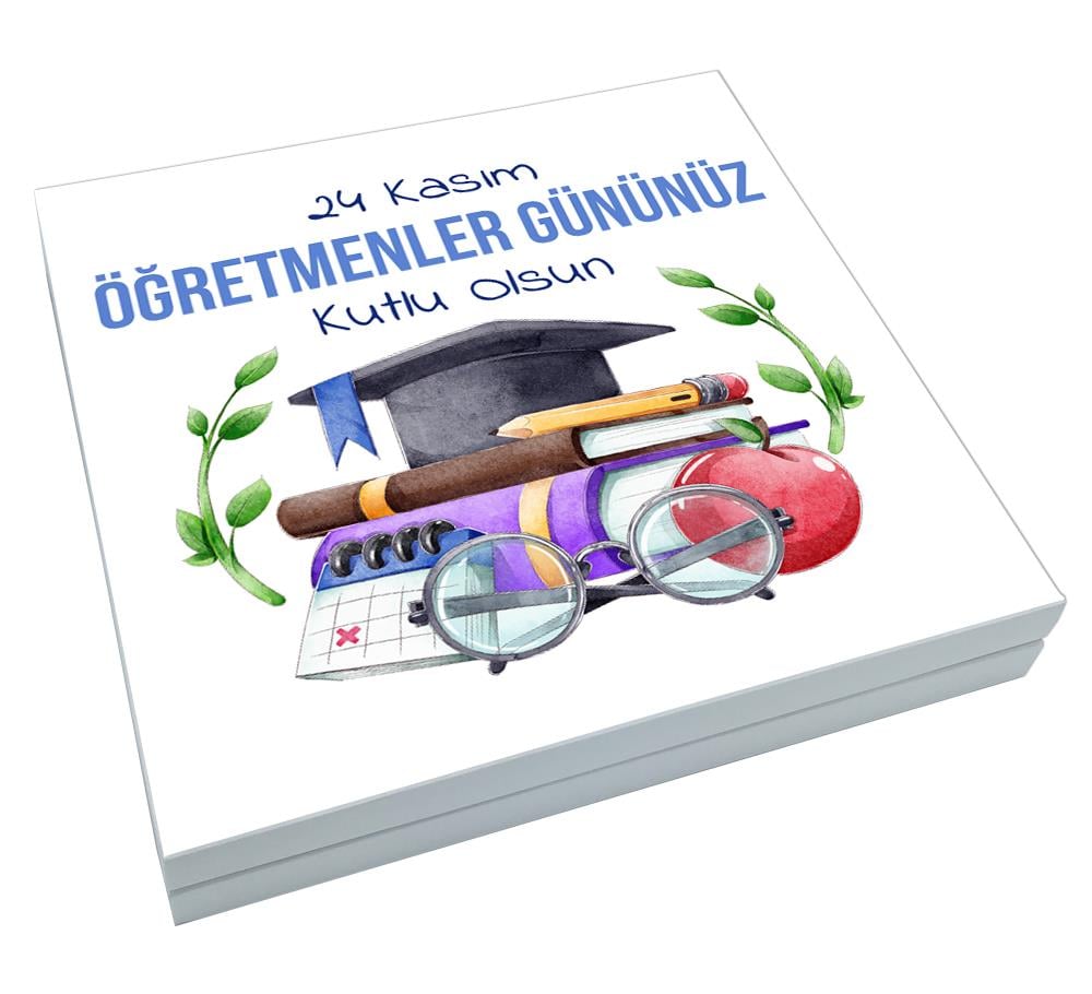 Defter Desenli Hediyelik Öğretmenler Günü Madlen Çikolata Sunum Kutulu (48 Adet)