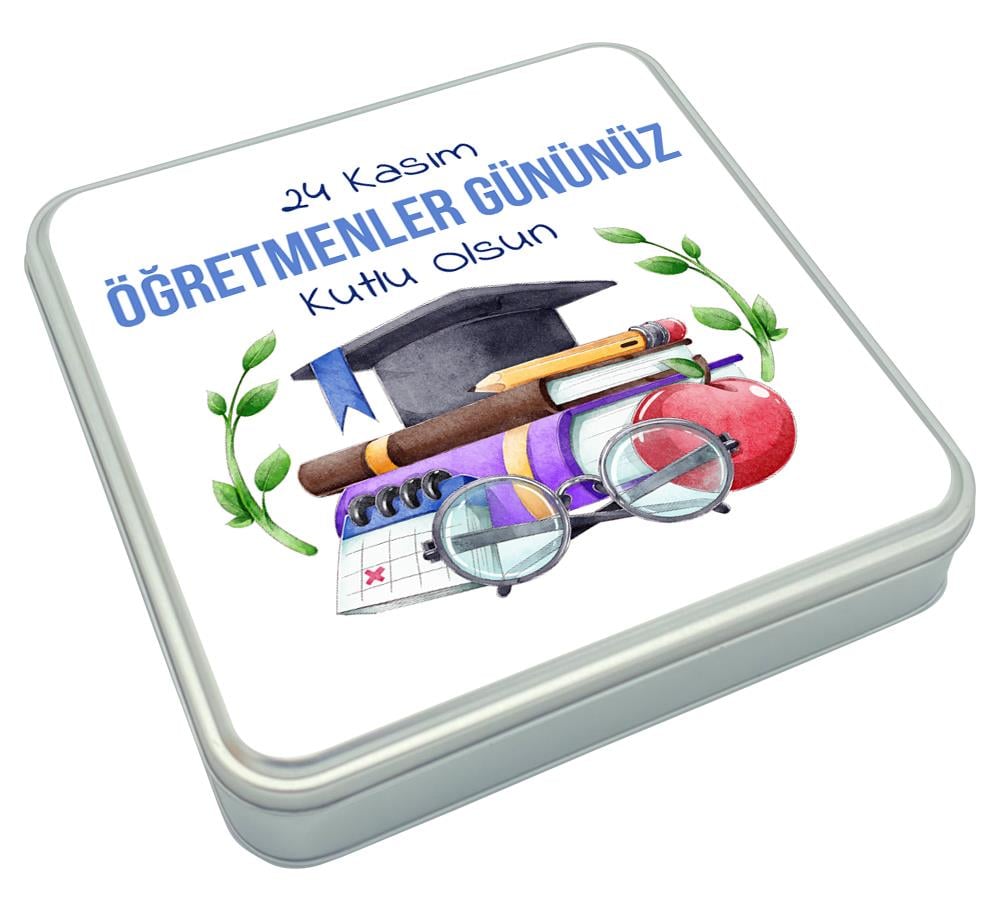 Defter Desenli Öğretmenler Günü Hediyesi Açık Madlen Çikolata Kutusu