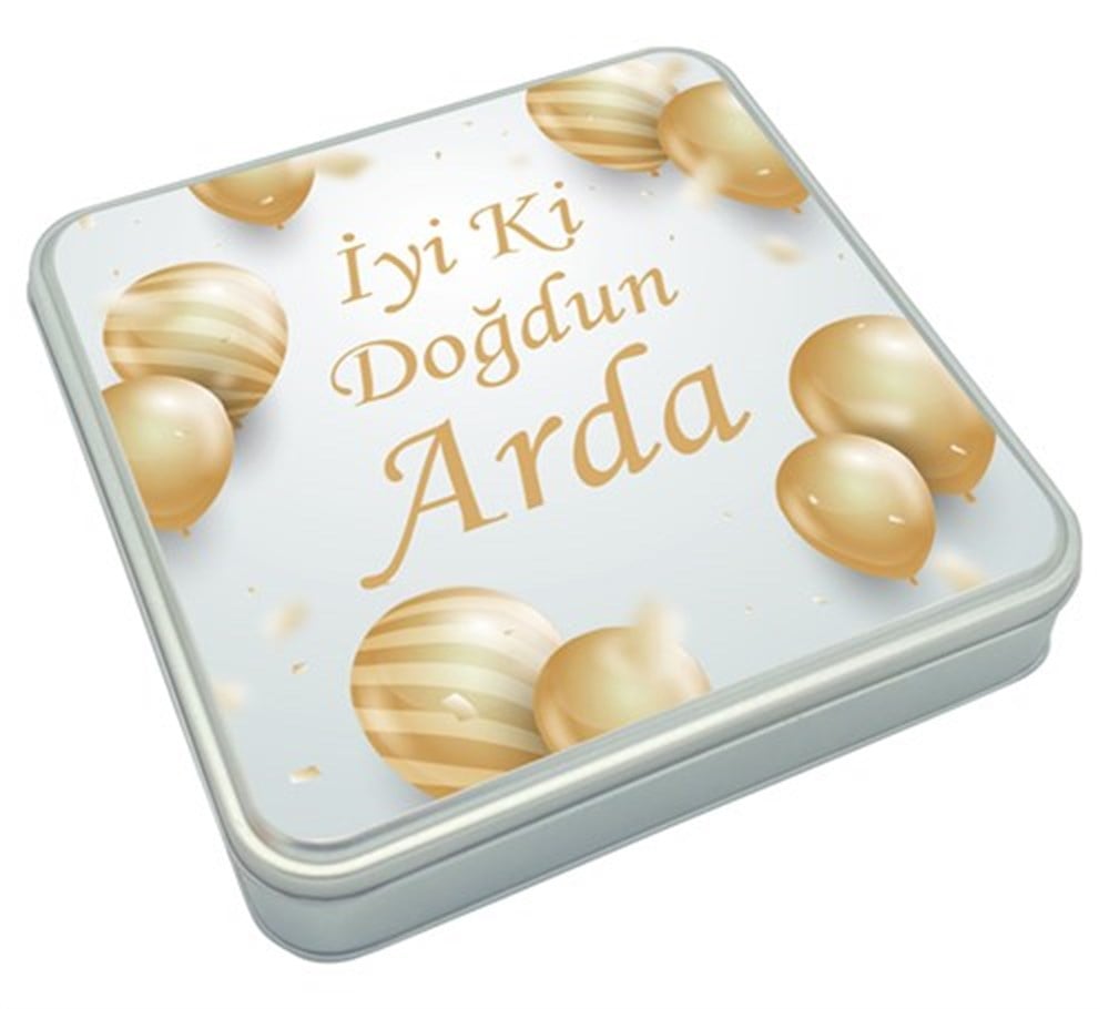 Doğum Günü Manolya Desenli Special Baklava Lokum & Draje Sunum Kutulu