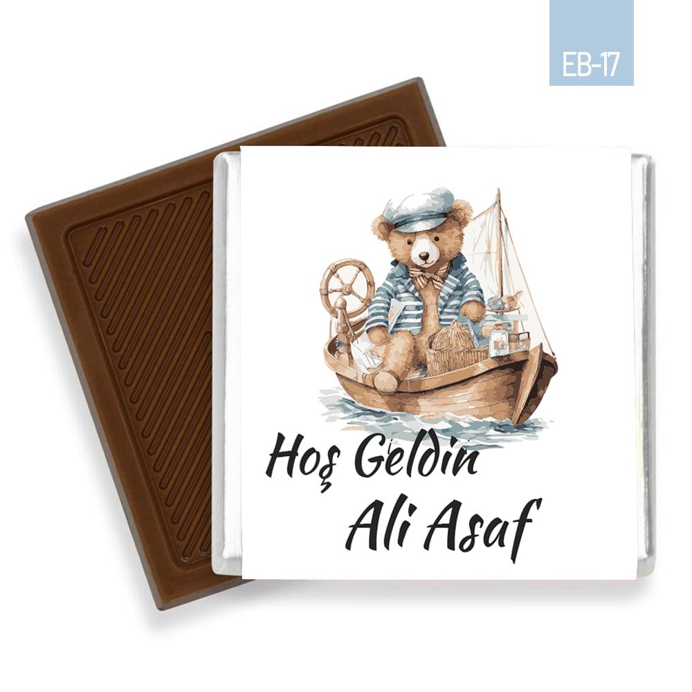 32 Adetli Gemici Ayıcık Desenli Metal Kutu Madlen Çikolata	