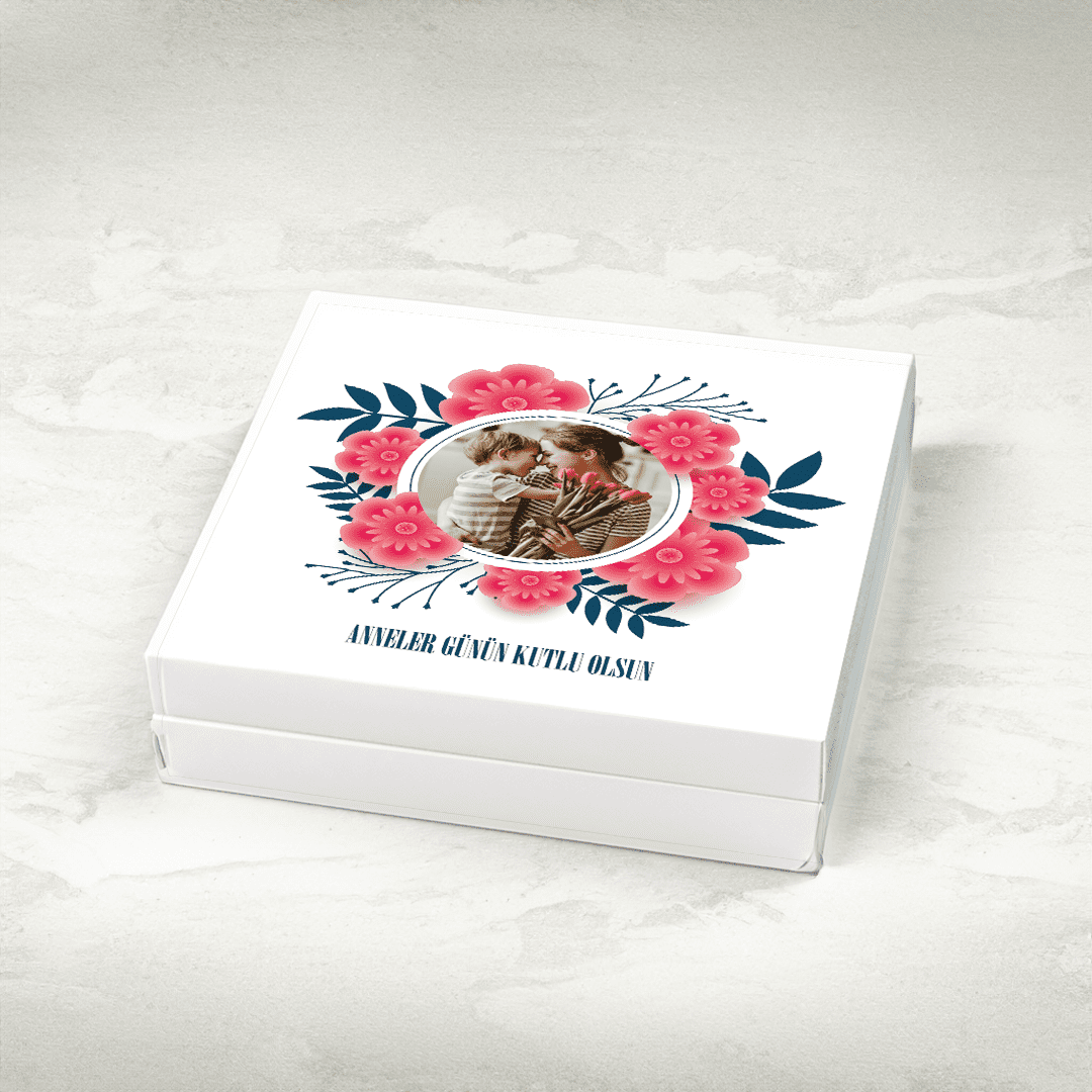 Anneler Günü Hediyesi Fotoğraflı Yaldızlı Çikolata & Draje