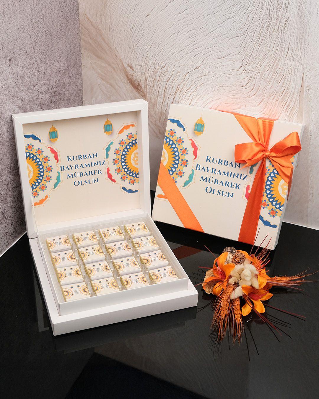48 Adetli Madlen Kurban Bayramı Çiçek Desenli Çikolata