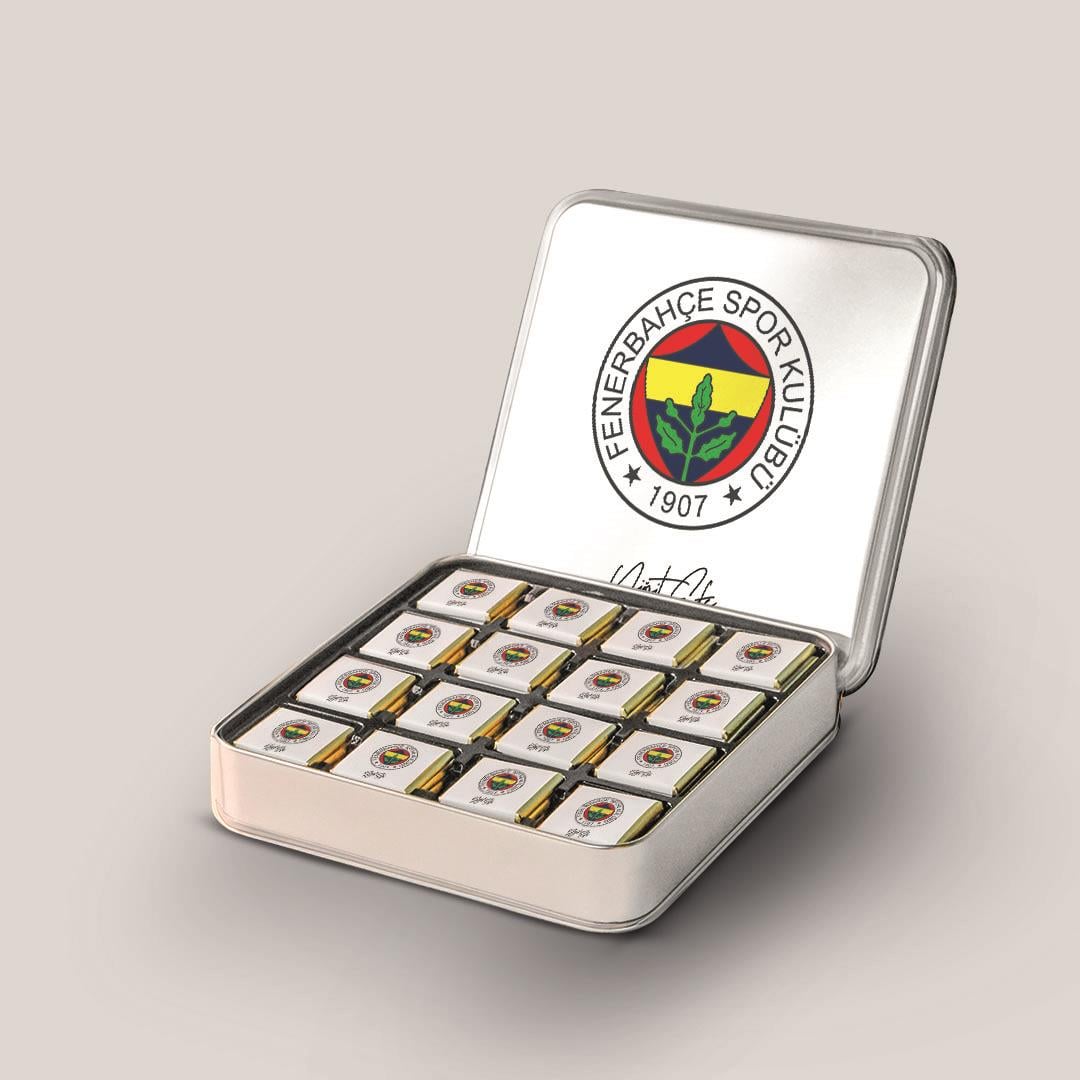 32 Adetli Fenerbahçe Amblem Desenli Taraftar Bebek Metal Kutu Madlen