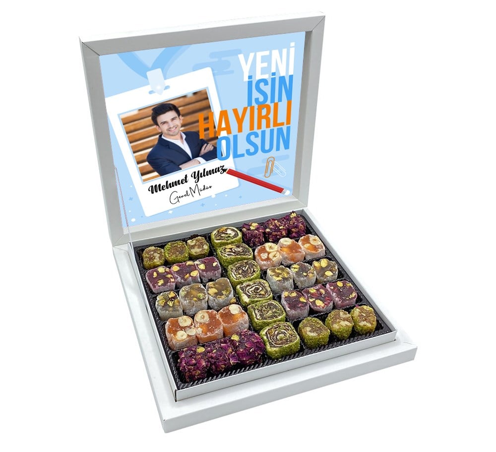 Fotoğraflı Yeni İş Tasarımlı Sunum Kutulu Spesyal Lokum