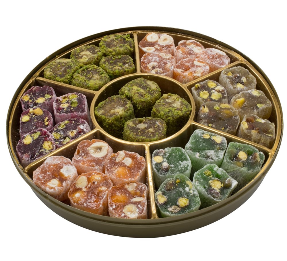 Hediyelik Karışık Fıstıklı ve Fındıklı Şerit Lokum 658gr.