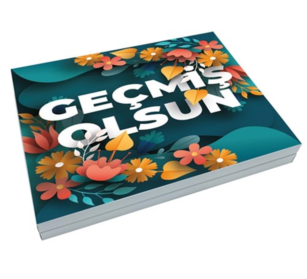 İsimli Geçmiş Olsun Tasarımlı Madlen Çikolata Büyük Sunum Kutulu (48 Adet)