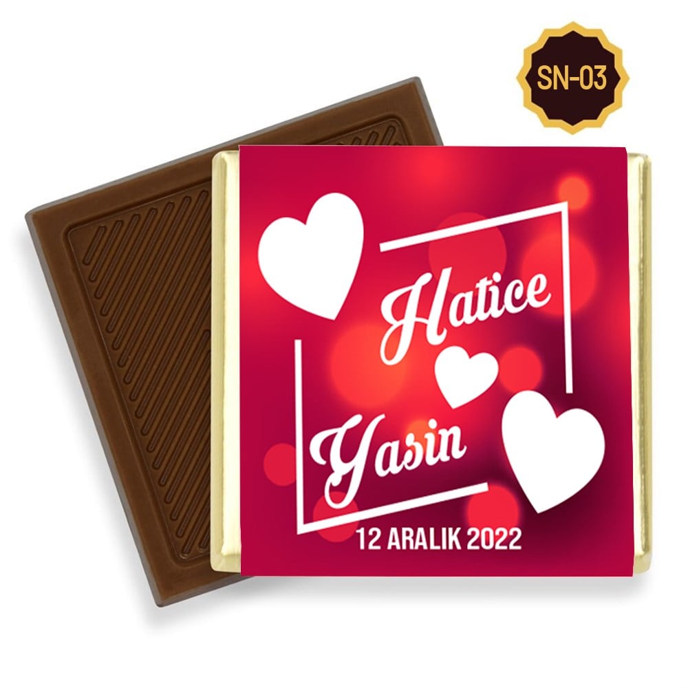 İsimli Söz Nişan Çikolatası (45 Adet Madlen Çikolata)