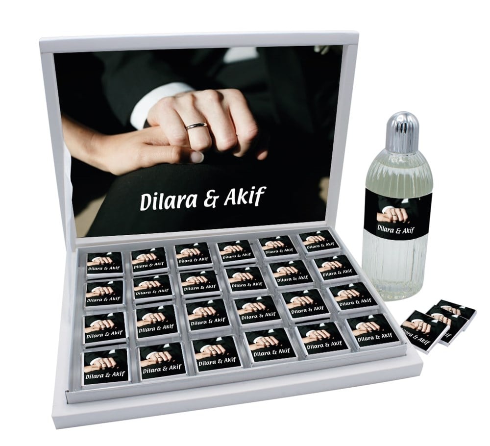 İsimli Söz Nişan Çikolatası ve Kolonya (72 Adet)